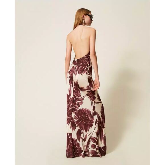 TWINSET Dahlia Print Maxi Dress Size S/Italian Size 42 - Picture 6 of 10